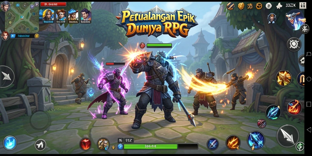 Tampilan gameplay 33ZK yang menarik dalam pertempuran RPG.