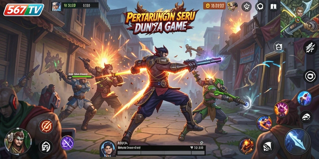 Tangkapan layar gameplay 567TV menunjukkan aksi pertarungan yang mendebarkan.