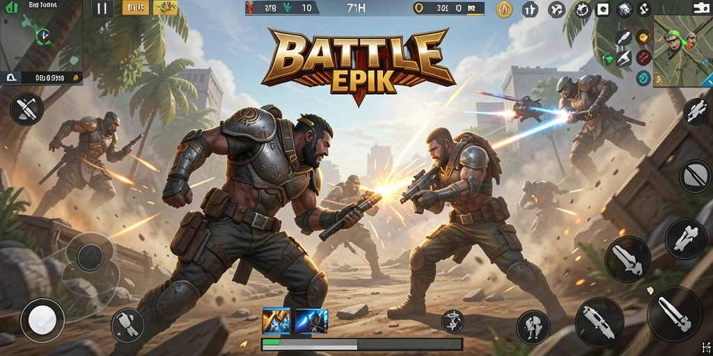 Screenshot utama 71H menampilkan aksi seru dalam Battle Royale.