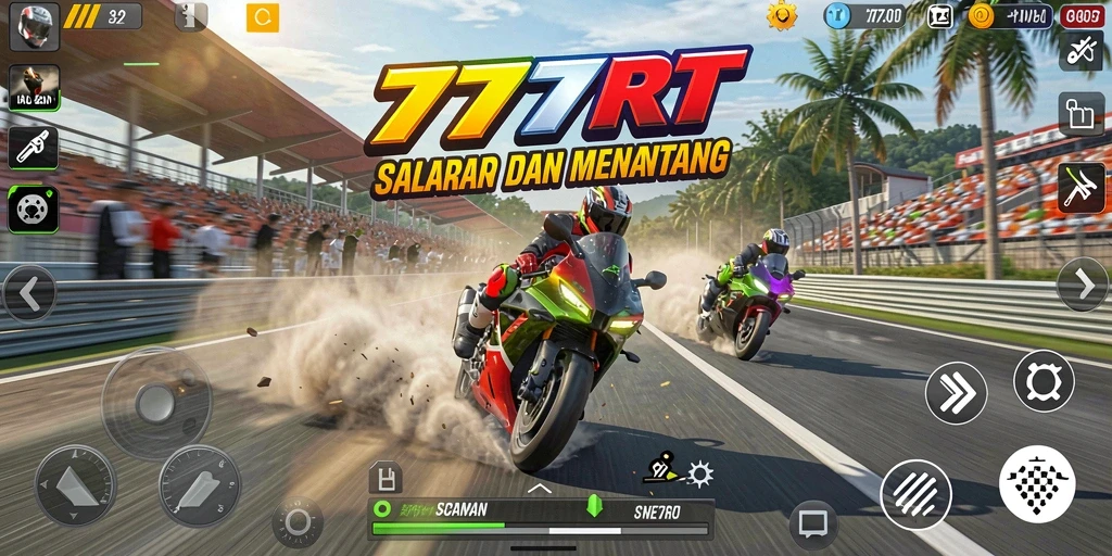 Gameplay seru balapan motor di 777RT yang mendebarkan.