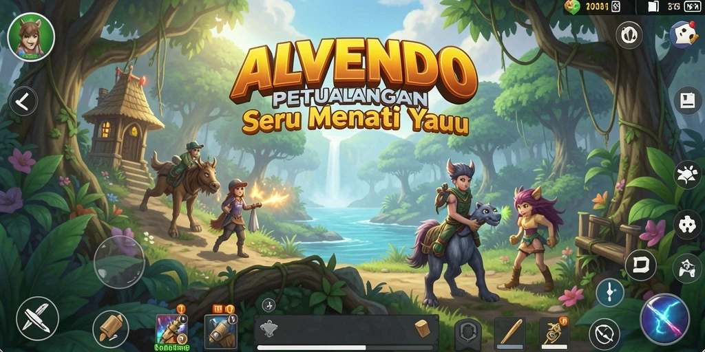 Tampilan gameplay petualangan mendebarkan di ALVENDO.