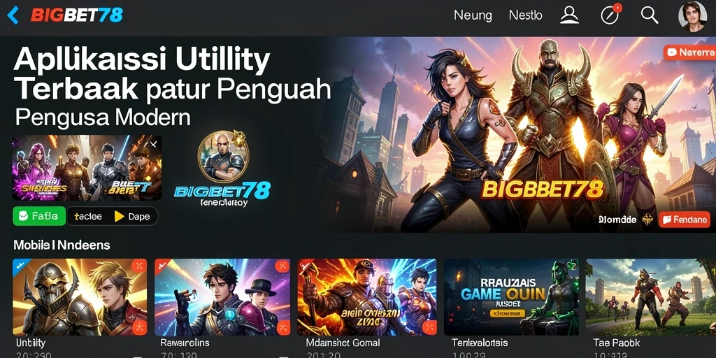 Tampilan antarmuka aplikasi BIGBET78 yang intuitif dan menarik.