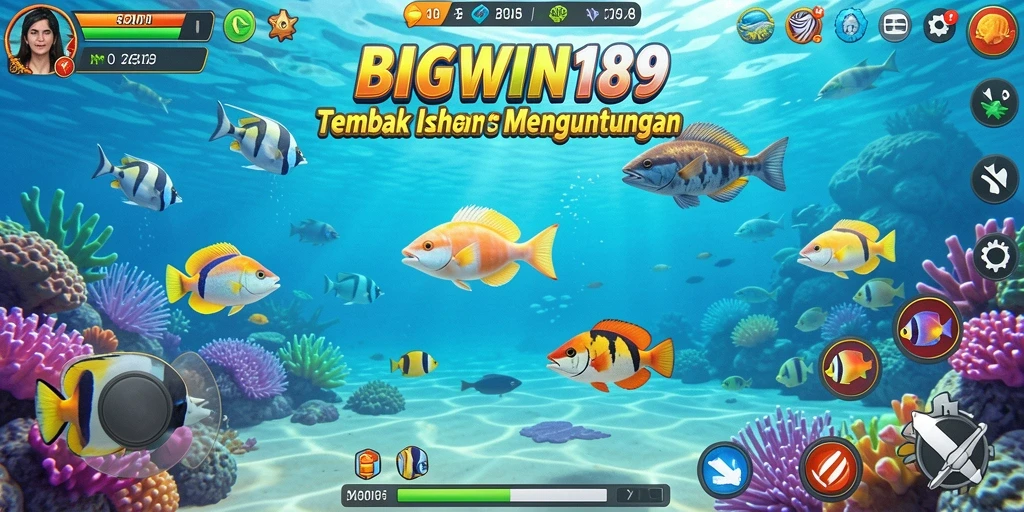 Tampilan gameplay seru dalam BIGWIN189 saat menembak ikan.