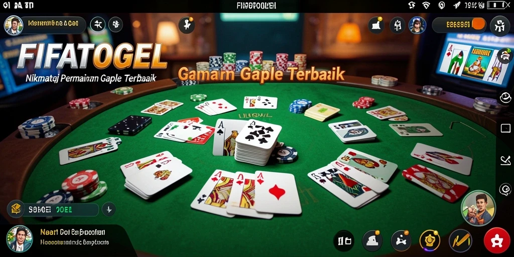 Tampilan screenshot FIATOGEL dengan gameplay Gaple yang seru.