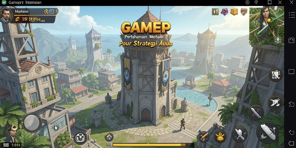 Tampilan gameplay menara pertahanan yang mendebarkan dalam GAMERP.