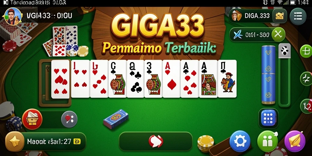 Screenshot utama GIGA33 menampilkan gameplay seru permainan Domino.