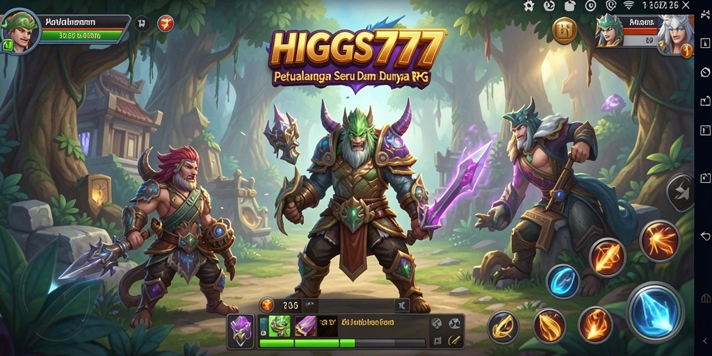 Tampilan gameplay HIGGS777 yang menakjubkan dalam petualangan RPG.