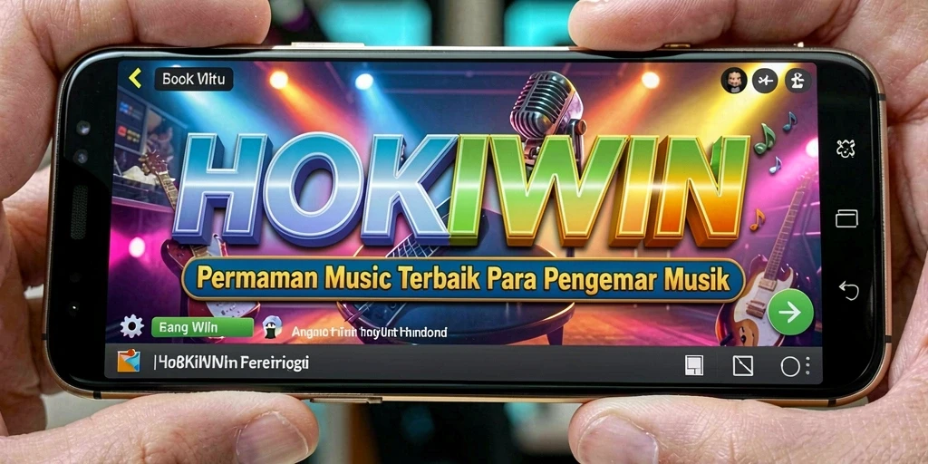 Screenshot gameplay HOKIWIN yang menampilkan pengguna bermain musik dengan alat virtual.
