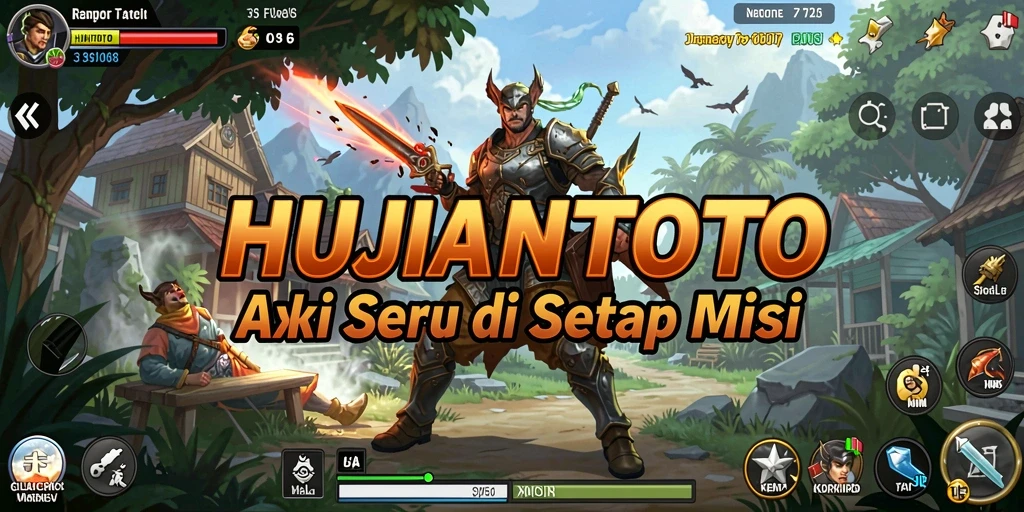 Tampilan gameplay seru dari HUJANTOTO dengan aksi mendebarkan.