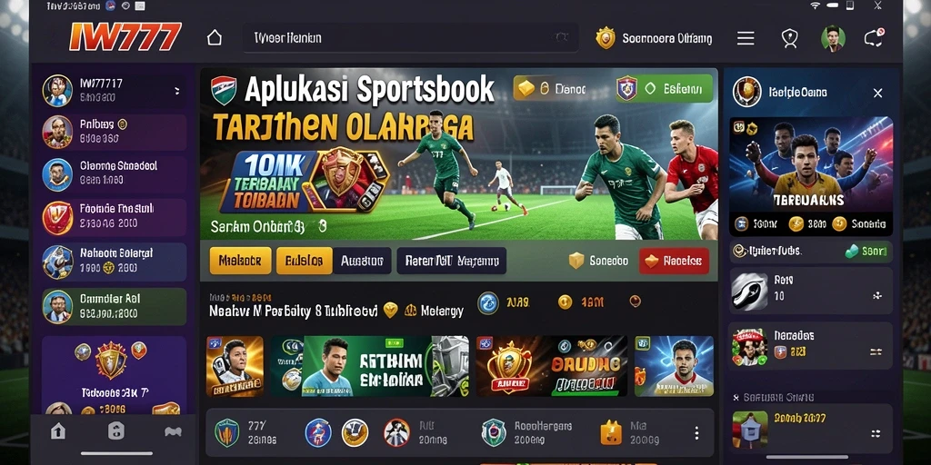 Tampilan utama IW777 dengan berbagai pilihan taruhan olahraga.