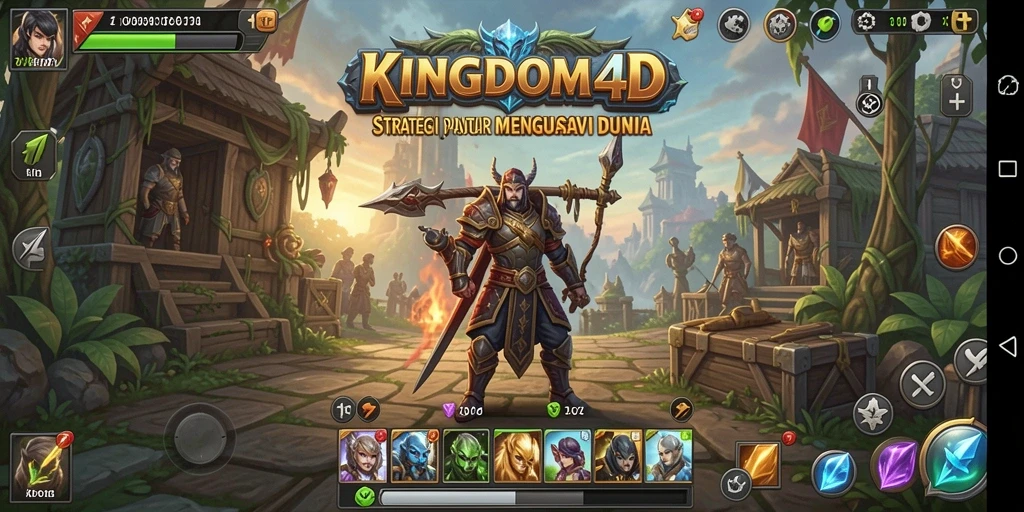 Screenshot dari gameplay strategi KINGDOM4D yang menegangkan.