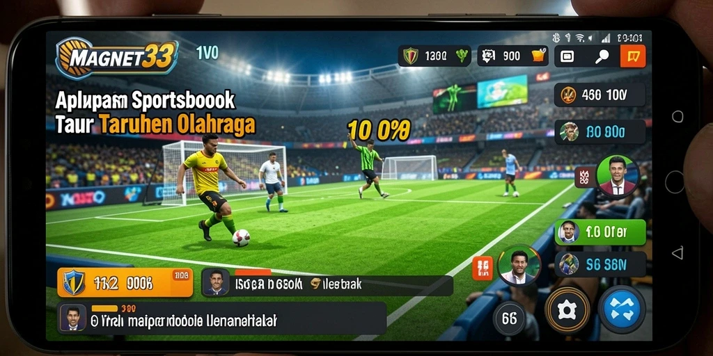 Tampilan antarmuka aplikasi MAGNET33 untuk taruhan olahraga.