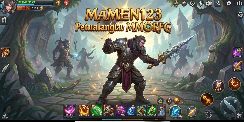 Screenshot menunjukkan gameplay seru MAMEN123 dalam pertempuran MMORPG.