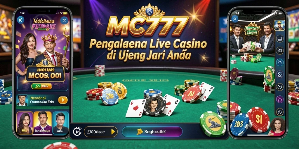 Screenshot gameplay Live Casino yang menampilkan dealer dan pemain berinteraksi langsung.