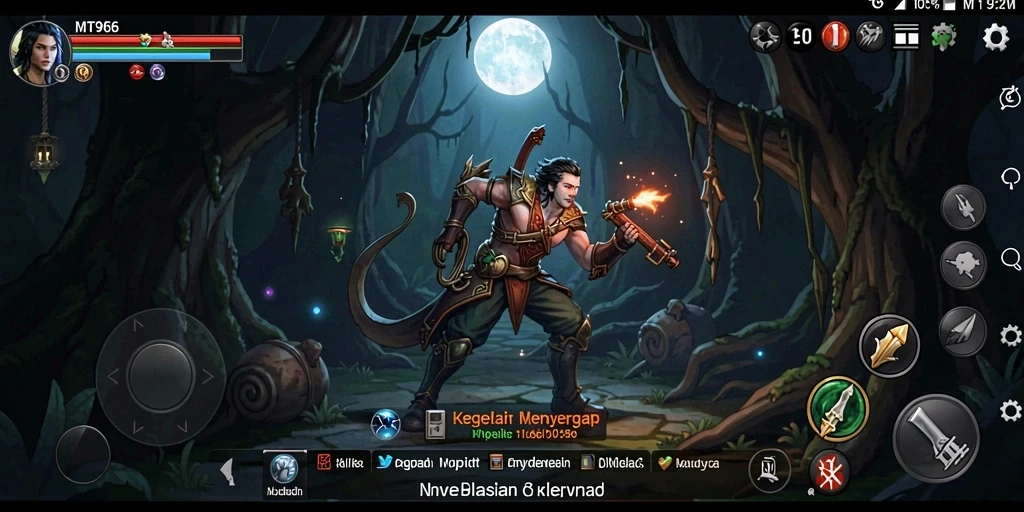 Menampilkan gameplay yang menegangkan dalam suasana gelap.