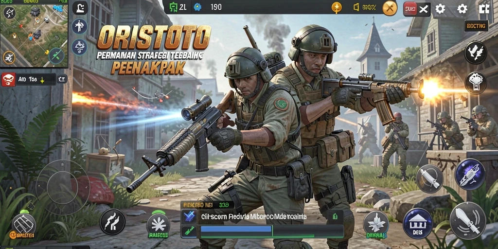 Screenshot gameplay ORISTOTO yang menunjukkan strategi dalam pertempuran.