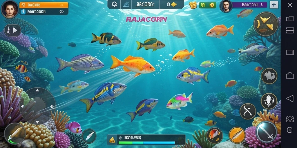 Screenshot menampilkan permainan Tembak Ikan yang seru dan penuh warna.