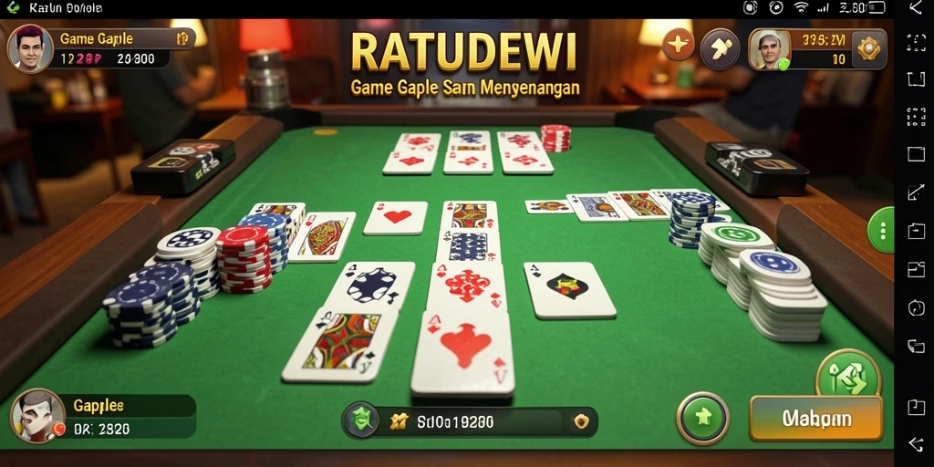 Tampilan gameplay seru dari RATUDEWI dengan suasana Gaple yang kental.