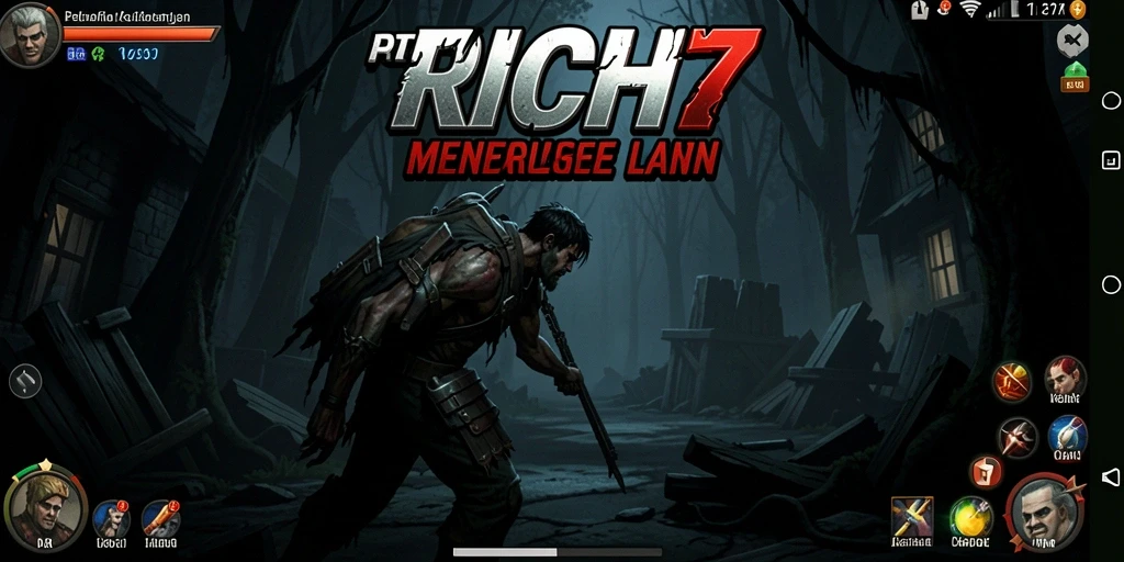 Screenshot RICH7 menunjukkan pemain menghadapi situasi mendebarkan dalam kegelapan.