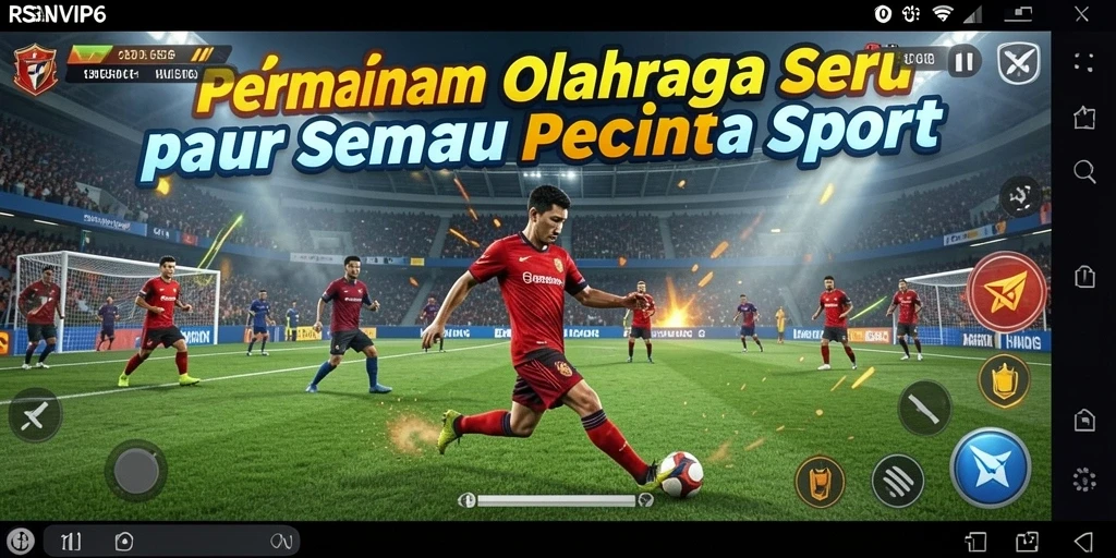 Screenshot utama RSNVIP6 yang menunjukkan aksi seru dalam permainan olahraga.