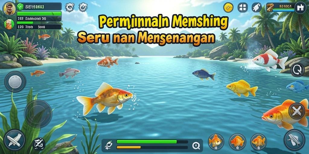 Screenshot gameplay SEHOKI menunjukkan momen memancing yang menarik.