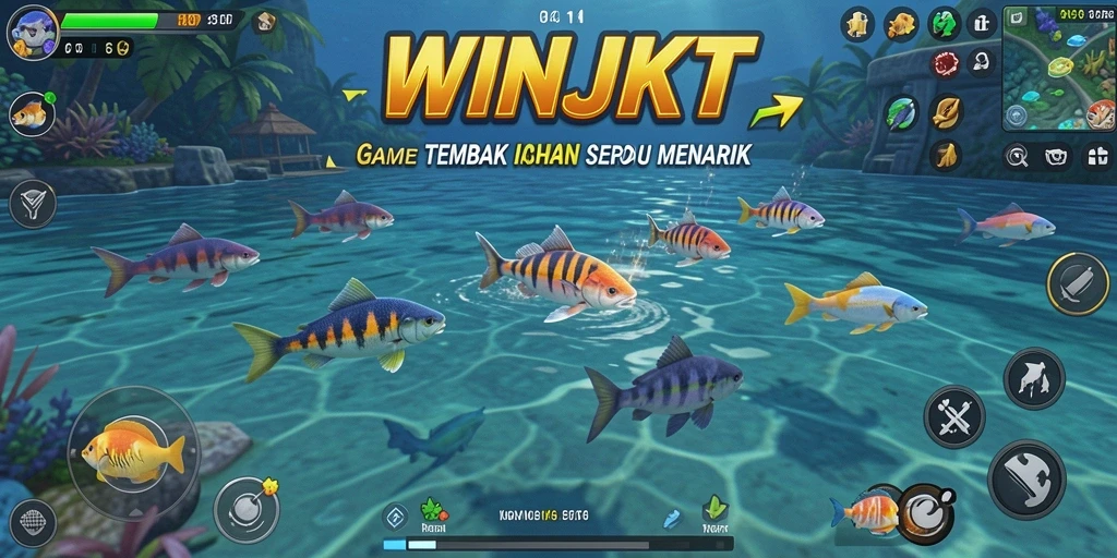 Screenshot gameplay <strong>WINJKT</strong> menampilkan aksi seru menangkap ikan.