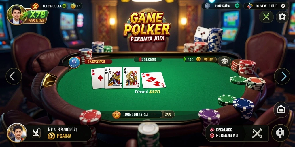 Tampilan gameplay Poker yang seru dan mengasyikkan.
